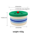 Cotton Rope Storage Basket with Lid - Green, Blue and Cream - view 4
