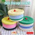 Cotton Rope Storage Basket with Lid - Yellow, Pink and Black - view 2