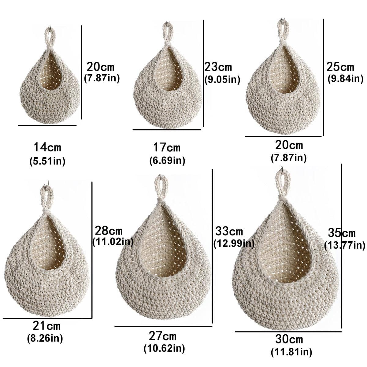 Cotton Rope Wall Hanging Basket - Medium (25 x 20 cm) - view 4