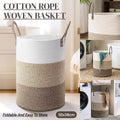 Cotton Rope Woven Storage Basket with Long Handles, 50 x 38 cm