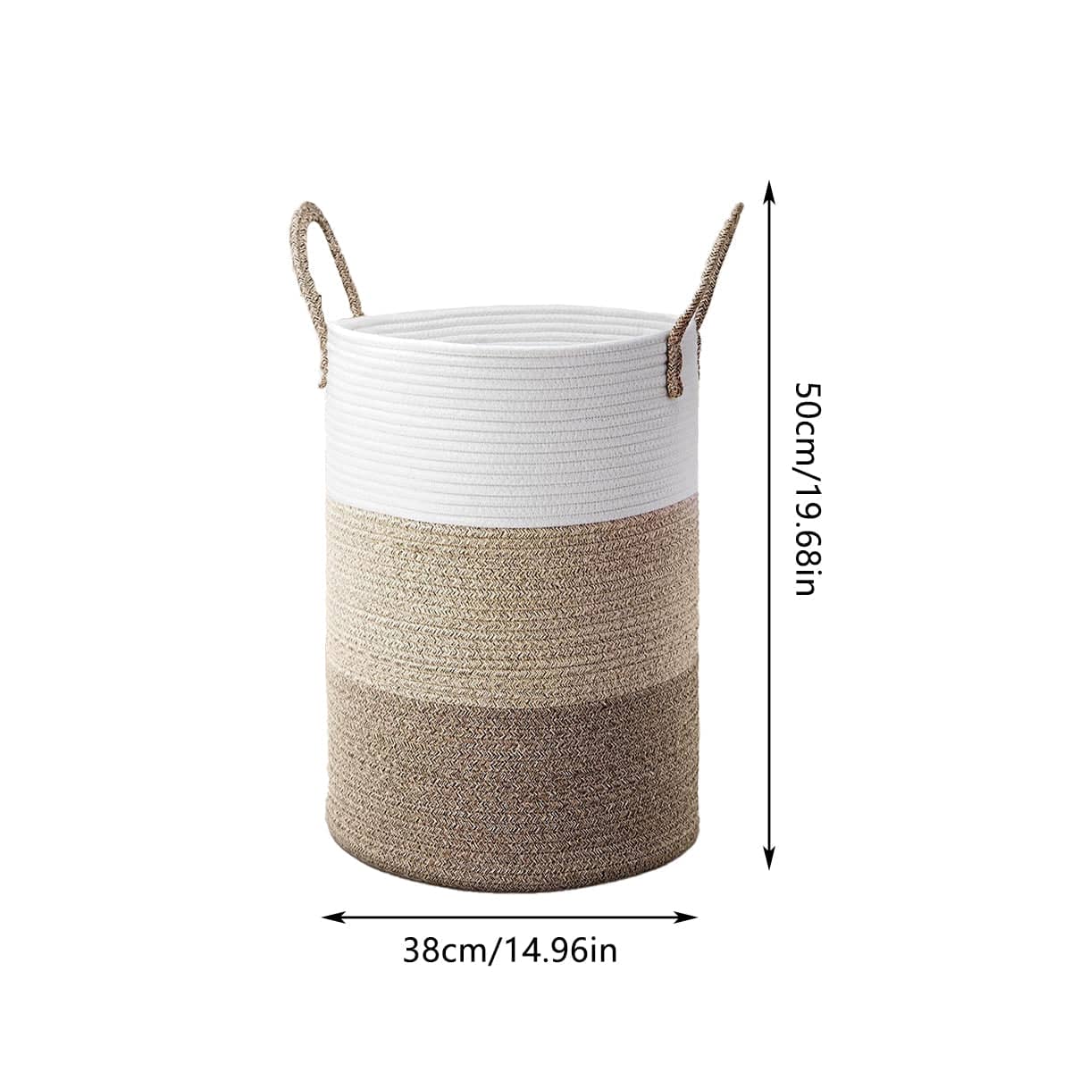 Cotton Rope Woven Storage Basket with Long Handles, 50 x 38 cm - view 3