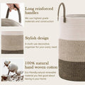 Cotton Rope Woven Storage Basket with Long Handles, 50 x 38 cm - view 4
