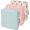 Cotton Sanitary Napkin Storage Pouch, Pack of 3 with Leaf, Cactus and Dot Designs - view 2