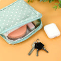 Cotton Sanitary Napkin Storage Pouch, Pack of 3 with Leaf, Cactus and Dot Designs - view 4
