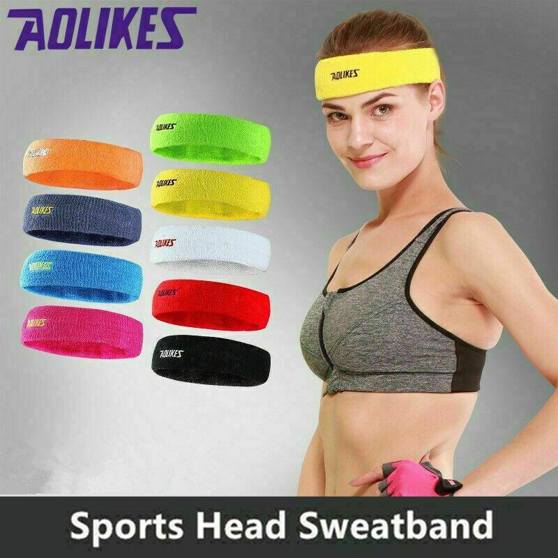 Cotton Sports Sweatband Headband for Gym and Yoga - Grey - view 2