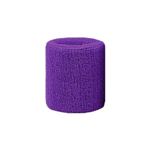 Cotton Sports Wristband Sweatband for Tennis, Gym and Yoga - Dark Purple