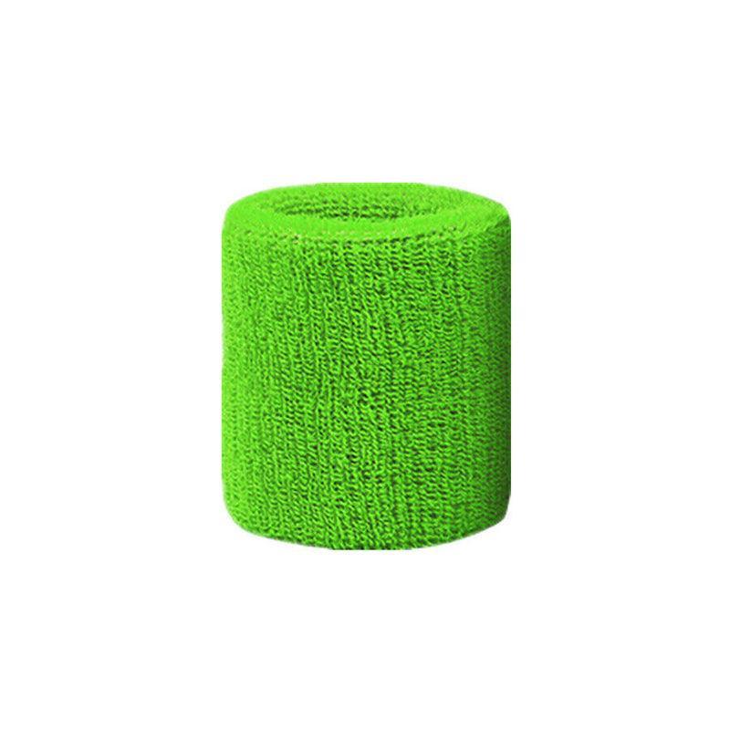 Cotton Sports Wristband Sweatband for Tennis, Gym and Yoga - Lime Green