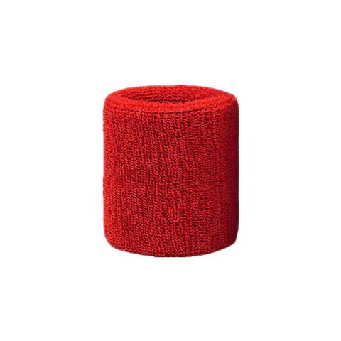 Cotton Sports Wristband Sweatband for Tennis, Gym and Yoga - Red