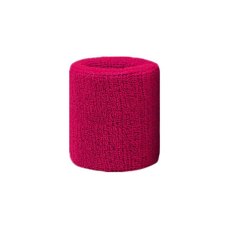 Cotton Sports Wristband Sweatband for Tennis, Gym and Yoga - Rose Red
