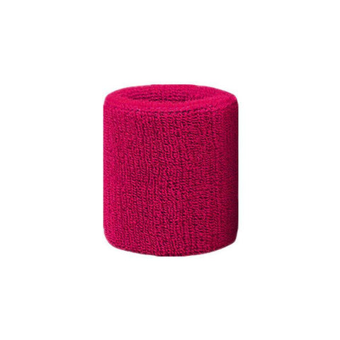 Cotton Sports Wristband Sweatband for Tennis, Gym and Yoga - Rose Red