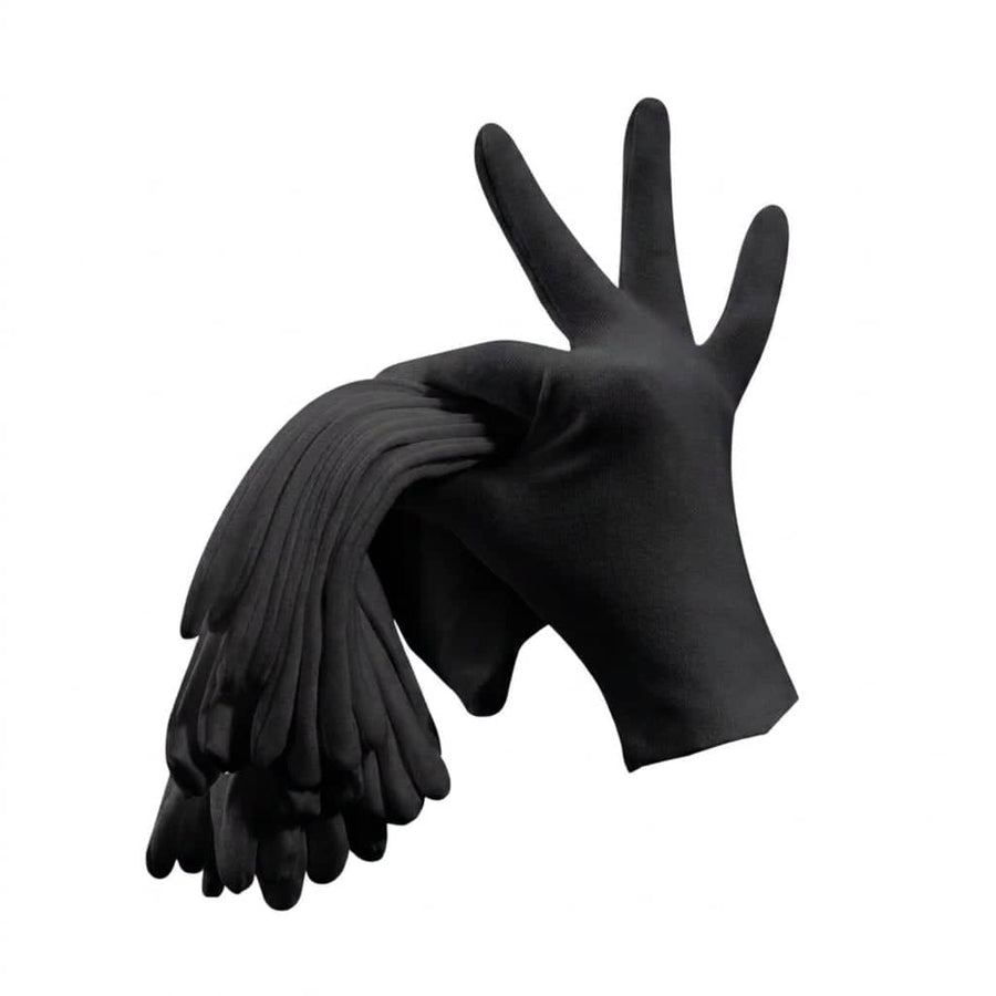 Cotton Work Gloves, Pack of 12 Pairs - Black, L (Hand Length 21-22 cm)