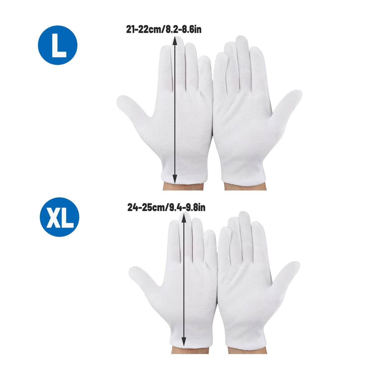 Cotton Work Gloves, Pack of 12 Pairs - Black, L (Hand Length 21-22 cm) - view 3