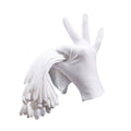 Cotton Work Gloves, Pack of 12 Pairs - White, XL (Hand Length 24-25 cm)