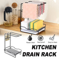 Countertop Kitchen Sink Caddy Organiser with Drain Rack and Cloth Rail