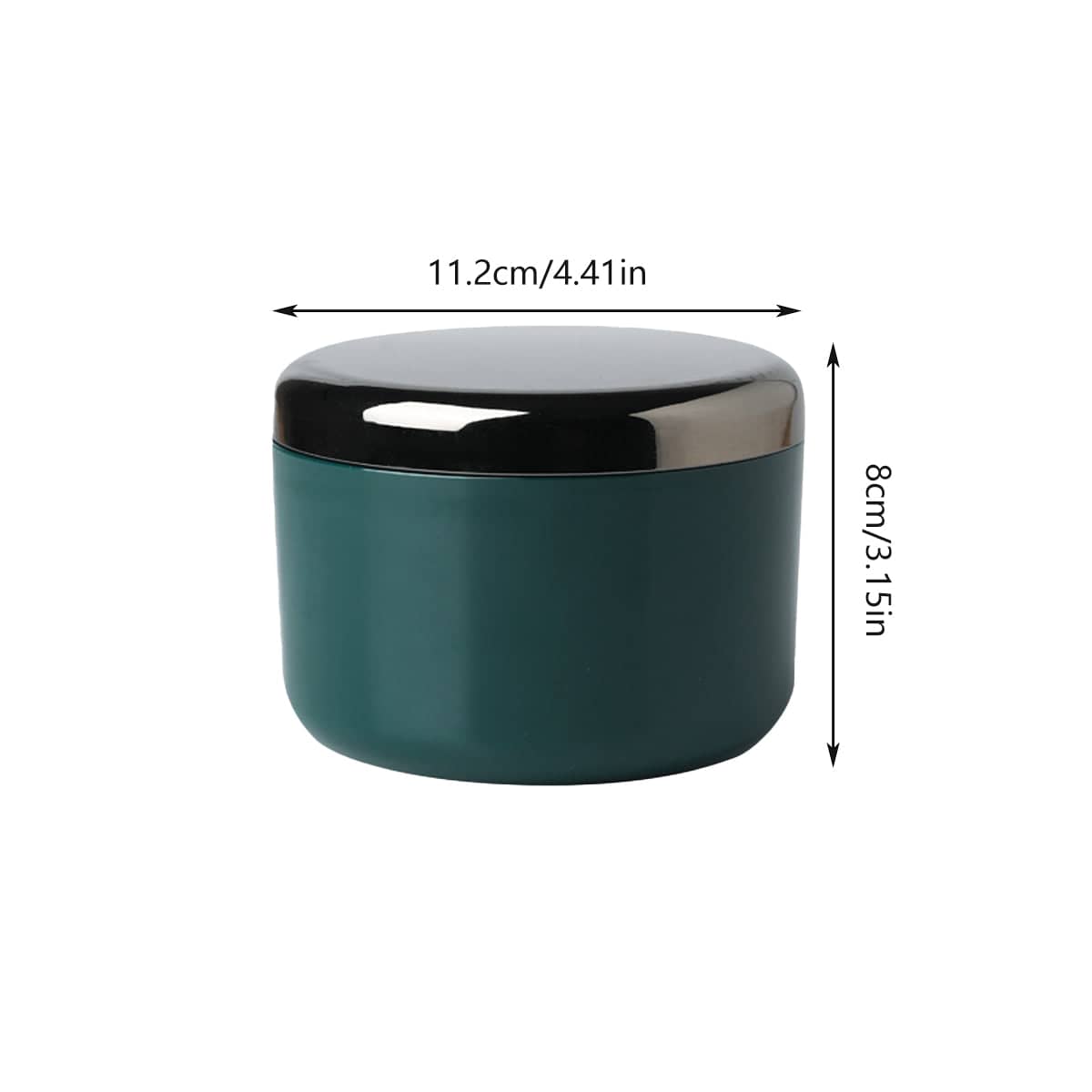 Covered Ashtray with Lid, Minimalist Ash Proof 11.2 x 8 cm - Black - view 4
