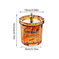 Covered Stainless Steel Ashtray with Anti-Ash Funnel and Glass Body - Amber - view 4