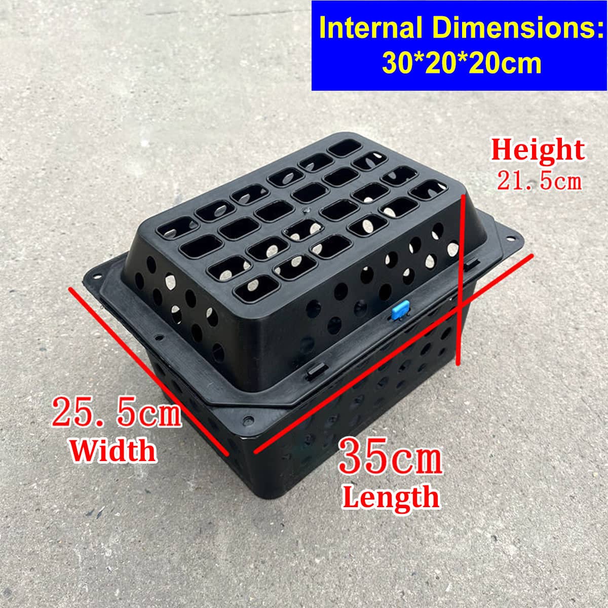 Crab Farming Cage 35 cm Seafood Breeding Box with Flip Top Lid - view 3