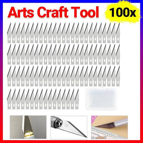 Craft Knife Blades, Number 11 Carbon Steel - 100 Pack with Storage Case