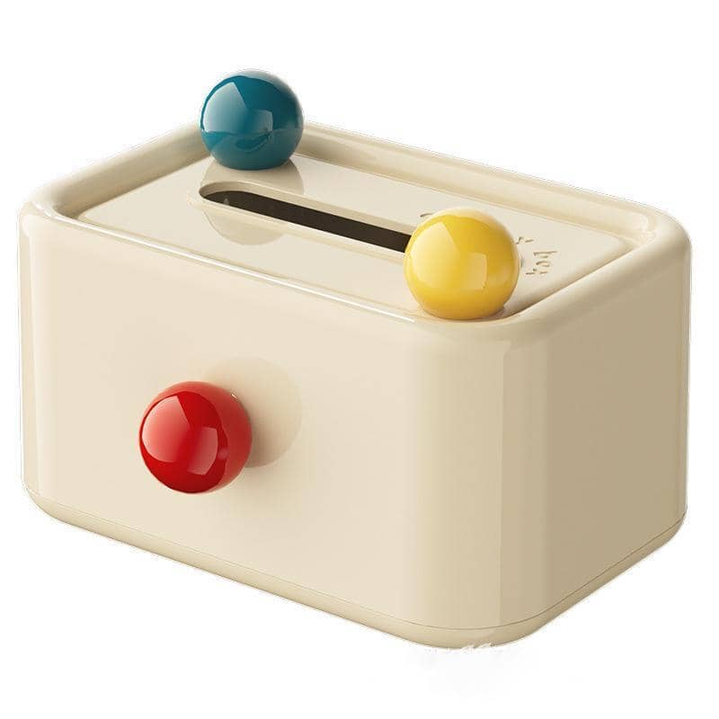 Cream Tissue Box with Lid, Dustproof Paper Organiser for Living Room Table - view 2