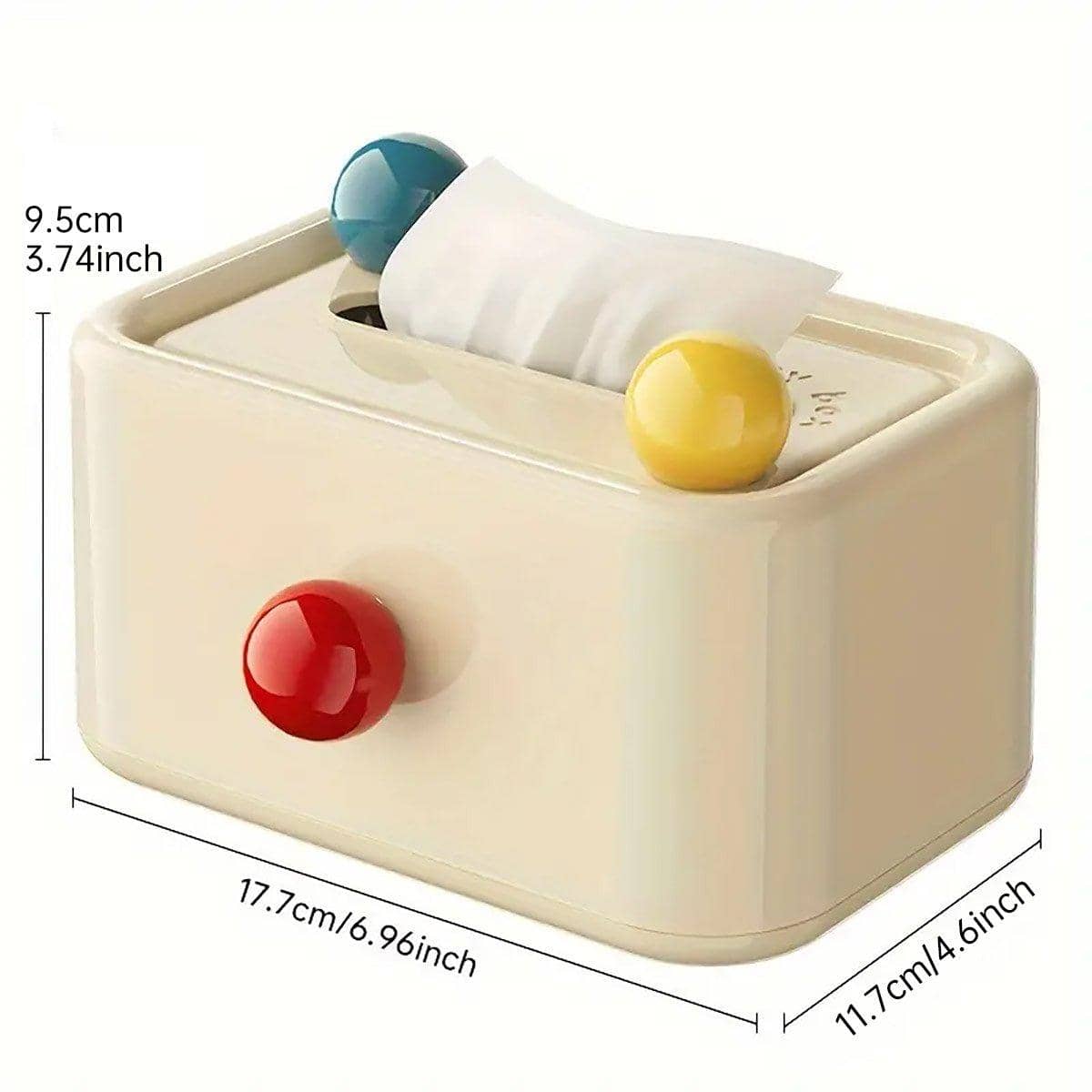 Cream Tissue Box with Lid, Dustproof Paper Organiser for Living Room Table - view 3