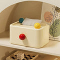 Cream Tissue Box with Lid, Dustproof Paper Organiser for Living Room Table - view 5