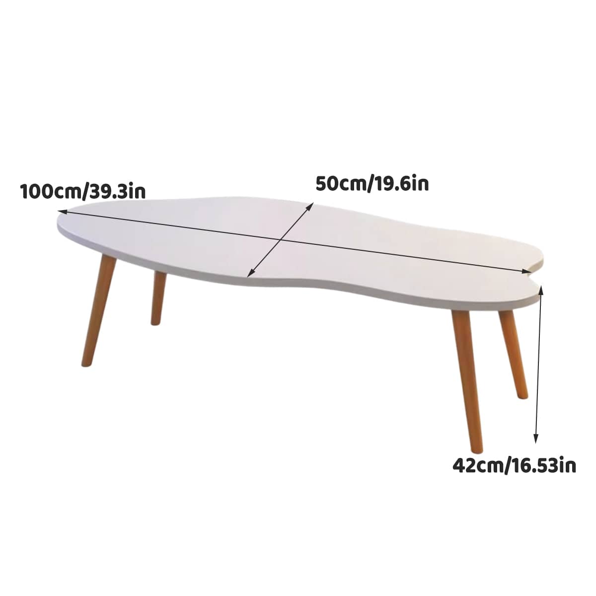 Creative Irregular Coffee Table with Waterproof Easy Clean Top - Natural Wood - view 4