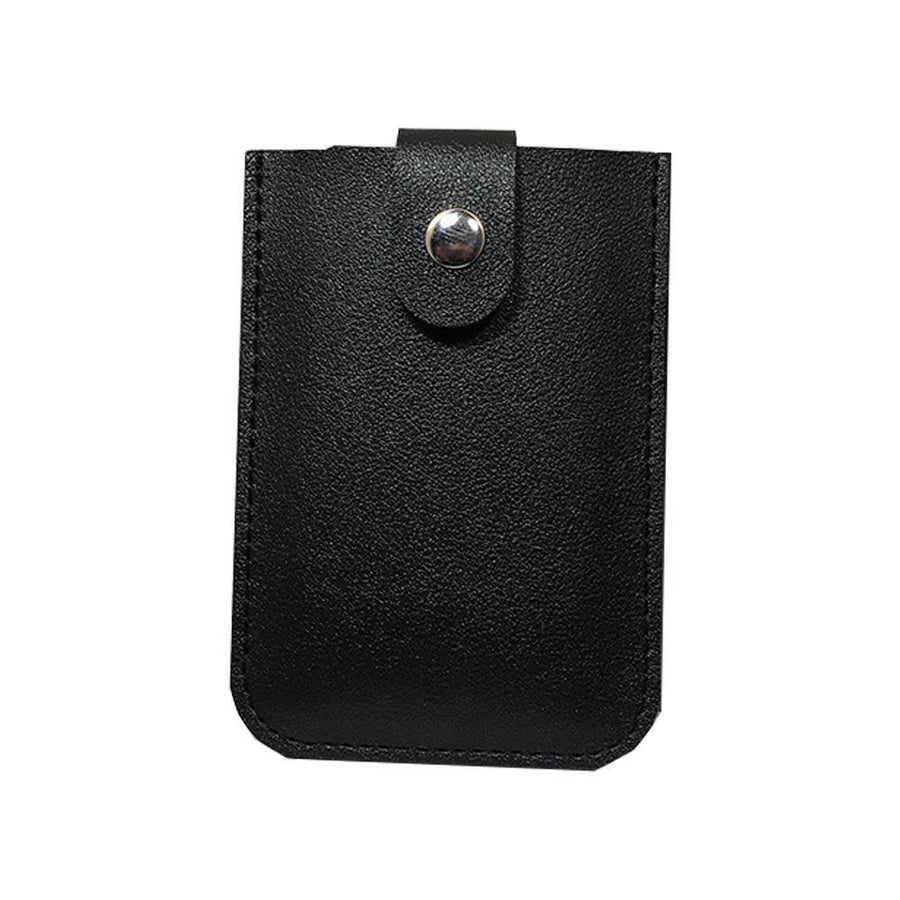 Credit Card Holder, Pull-Out Faux Leather - Black