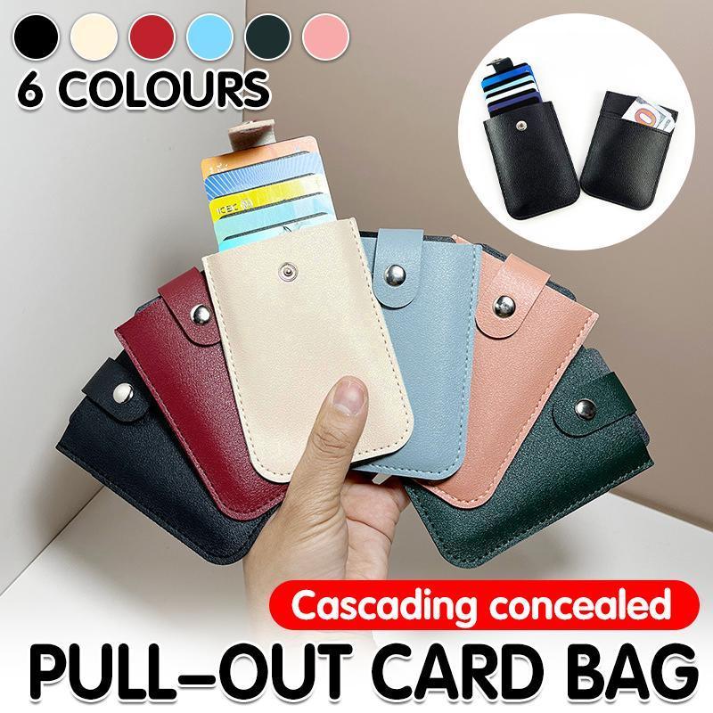 Credit Card Holder, Pull-Out Faux Leather - Pink - view 2