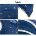 Crescent Moon Ceramic Jewellery Dish and Decorative Plate - Black with Gold Stars and Gold Rim - view 5