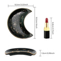 Crescent Moon Ceramic Jewellery Dish and Decorative Plate - Black with Gold Stars and Speckles - view 4