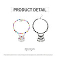 Crescent Moon Pendant Beaded Necklace - Multicolour - view 4