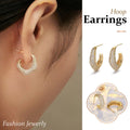 Crescent Moon Stud Earrings for Women, Gold-Tone Zircon Fashion Jewellery