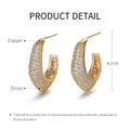 Crescent Moon Stud Earrings for Women, Gold-Tone Zircon Fashion Jewellery - view 3