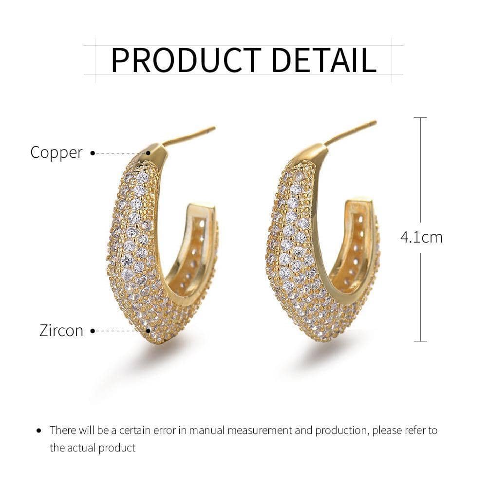 Crescent Moon Stud Earrings for Women, Gold-Tone Zircon Fashion Jewellery - view 3