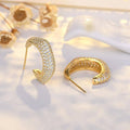 Crescent Moon Stud Earrings for Women, Gold-Tone Zircon Fashion Jewellery - view 5