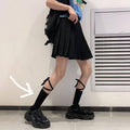 Cross-Tie Lolita Socks for Women, Mid-Calf Cotton - White and Black, 2 Pairs - view 3