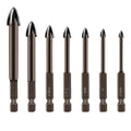 Cross Tip Glass and Tile Drill Bit Set - 7 Sizes from 3 mm to 12 mm - view 2