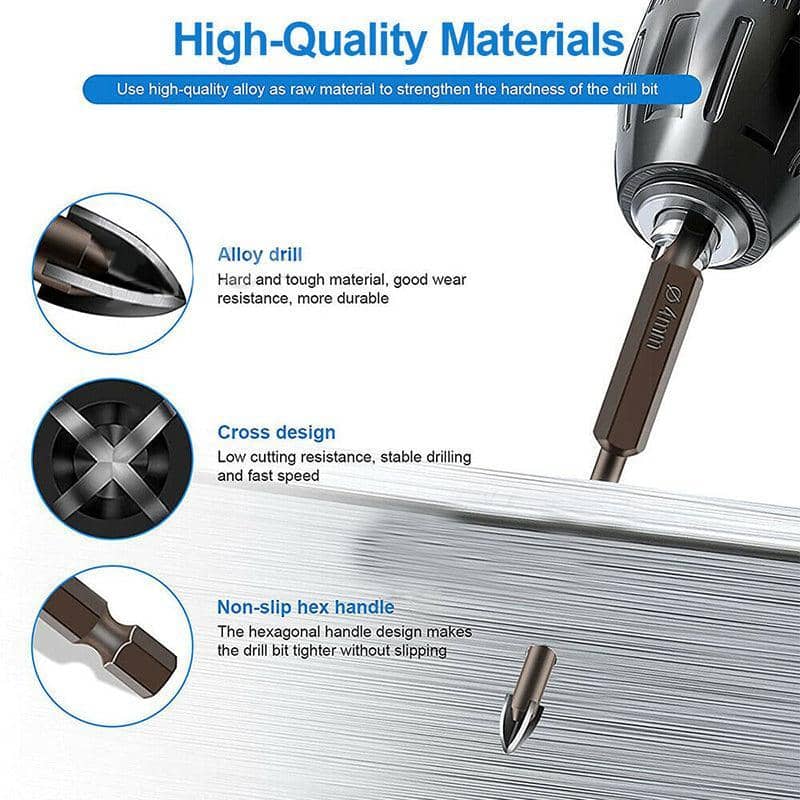 Cross Tip Glass and Tile Drill Bit Set - 7 Sizes from 3 mm to 12 mm - view 5