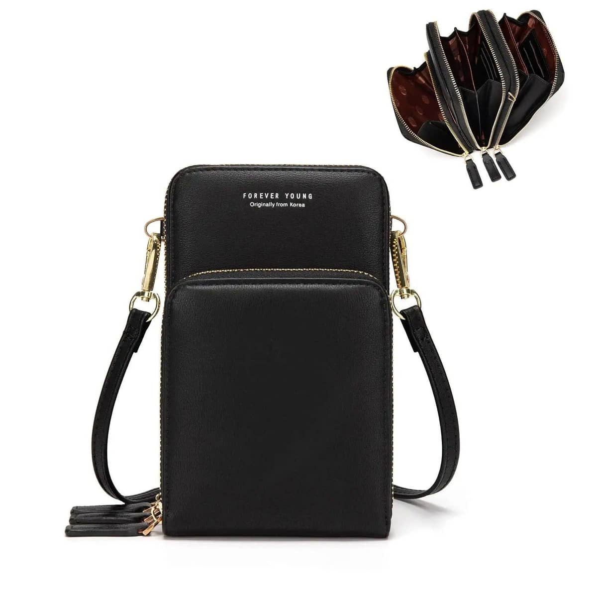Crossbody Phone Bag Touch Screen RFID Blocking Wallet Purse - Blue - view 4