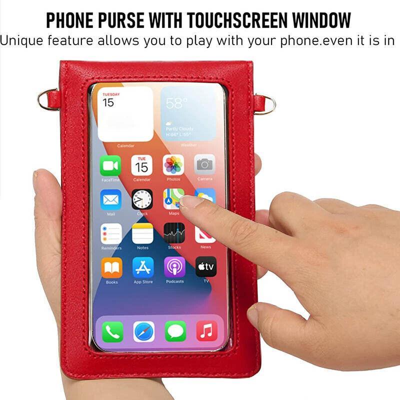 Crossbody Phone Bag Touch Screen RFID Blocking Wallet Purse - Light Purple - view 7