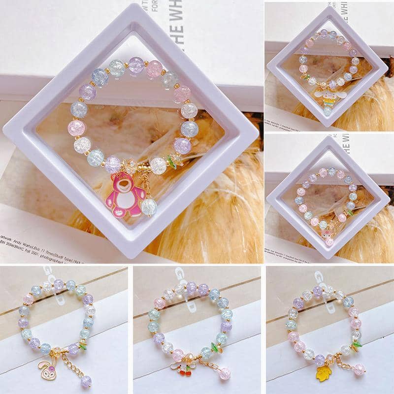 Crystal Charm Beaded Bracelet with Tree and Flower Design - Number 2 - view 5