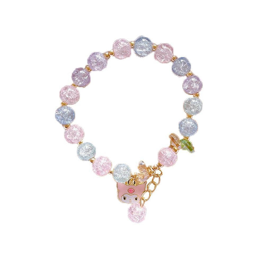 Crystal Charm Beaded Bracelet with Tree and Flower Design - Number 3