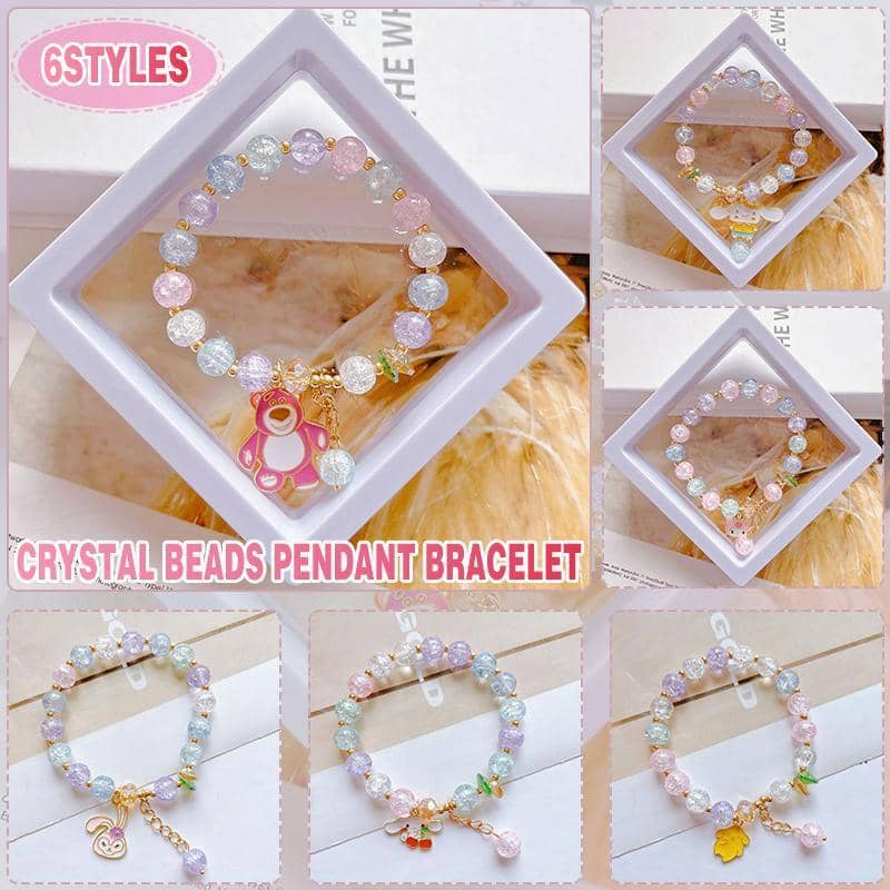 Crystal Charm Beaded Bracelet with Tree and Flower Design - Number 3 - view 2