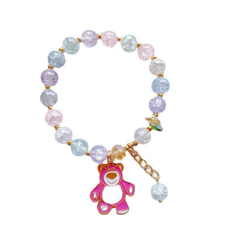 Crystal Charm Beaded Bracelet with Tree and Flower Design - Number 4
