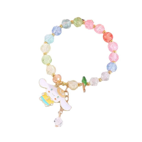 Crystal Charm Beaded Bracelet with Tree and Flower Design - Number 5