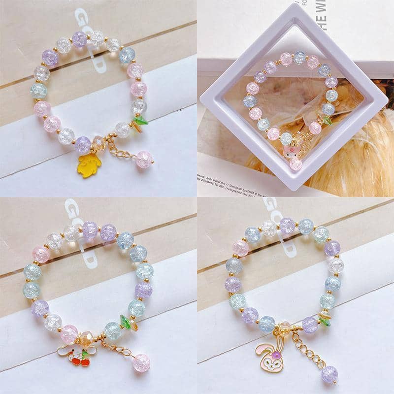 Crystal Charm Beaded Bracelet with Tree and Flower Design - Number 6 - view 4