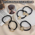 Crystal Elastic Hair Tie - Gold Square Frame Design - view 2