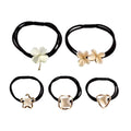 Crystal Elastic Hair Tie - Gold Square Frame Design - view 3