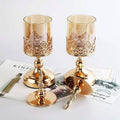 Crystal Glass Candy Jar with Gold Rose Lace Lid, Decorative Storage Jar - view 4