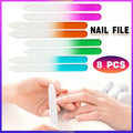Crystal Glass Nail File Buffers, Pack of 8, Multicolour